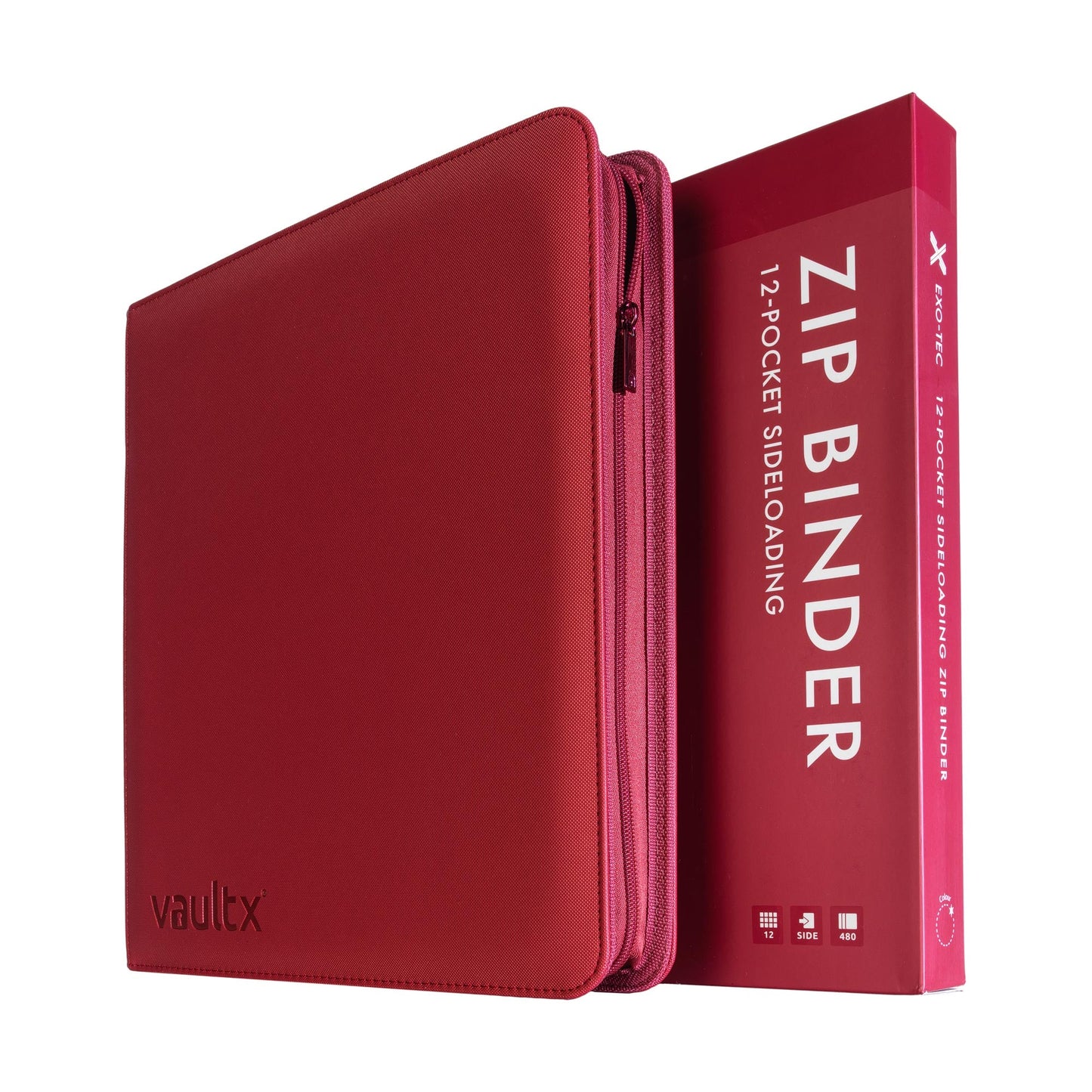 12-Pocket Exo-Tec® Zip Binder Metallic Red