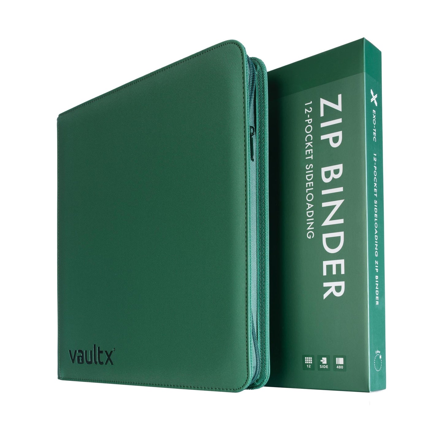 12-Pocket Exo-Tec Zip Binder Metallic Green