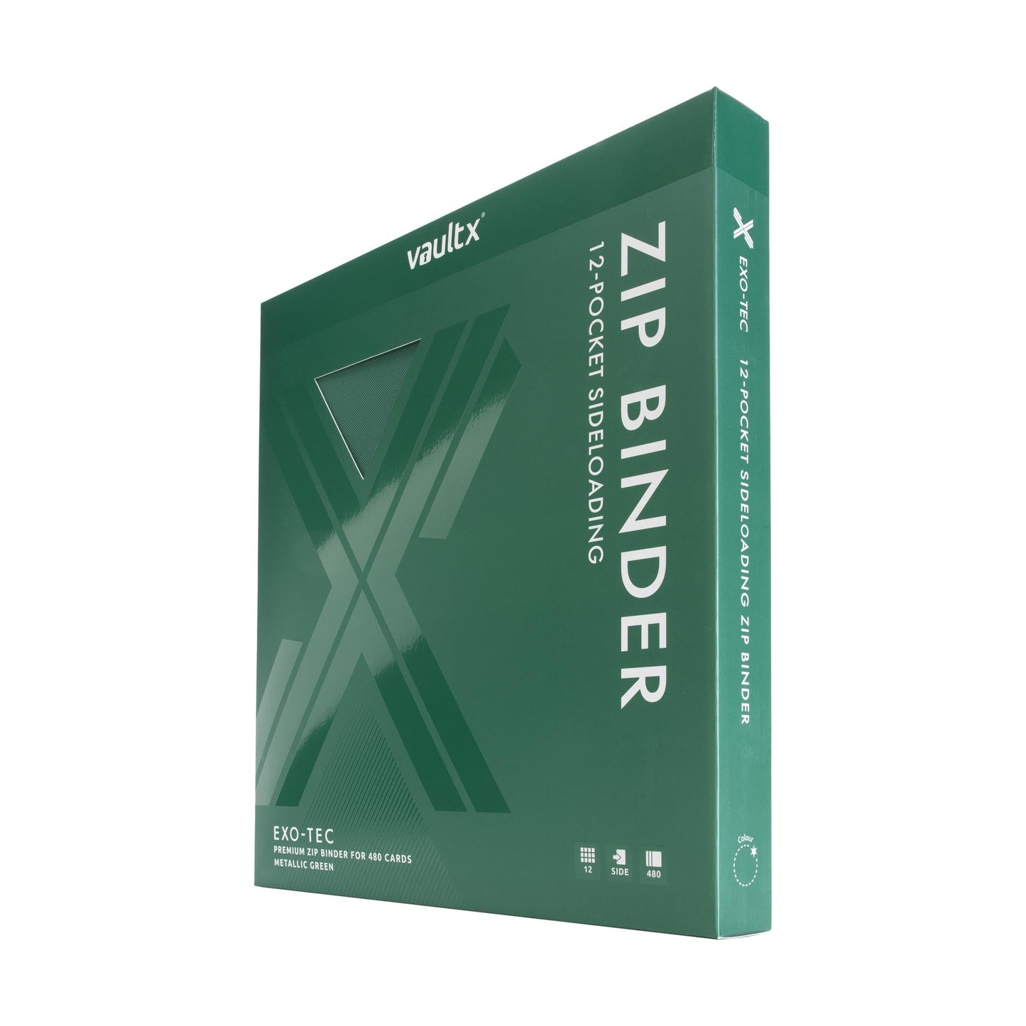 12-Pocket Exo-Tec Zip Binder Metallic Green