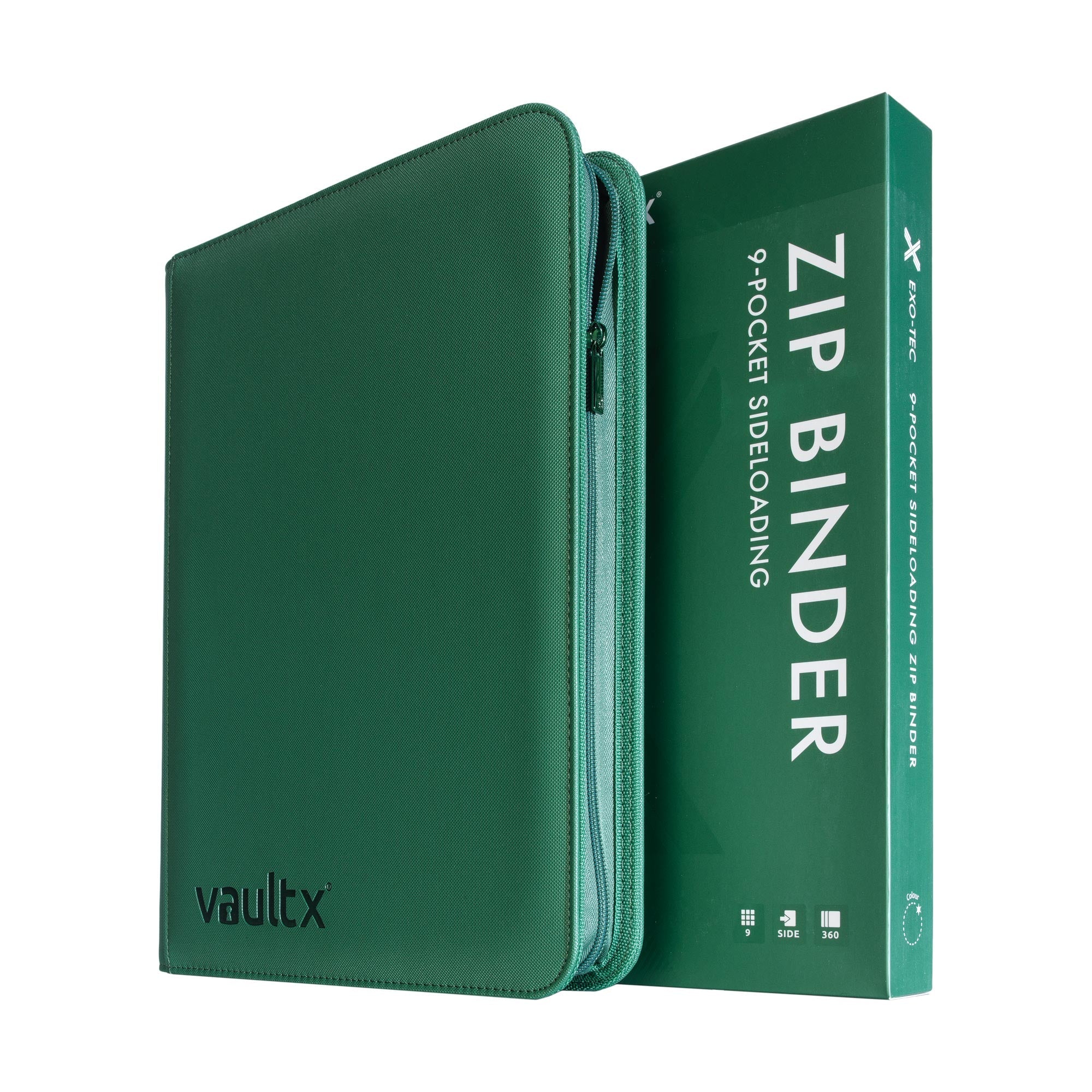 9-Pocket Exo-Tec® Zip Binder Metallic Green – Vault X EU