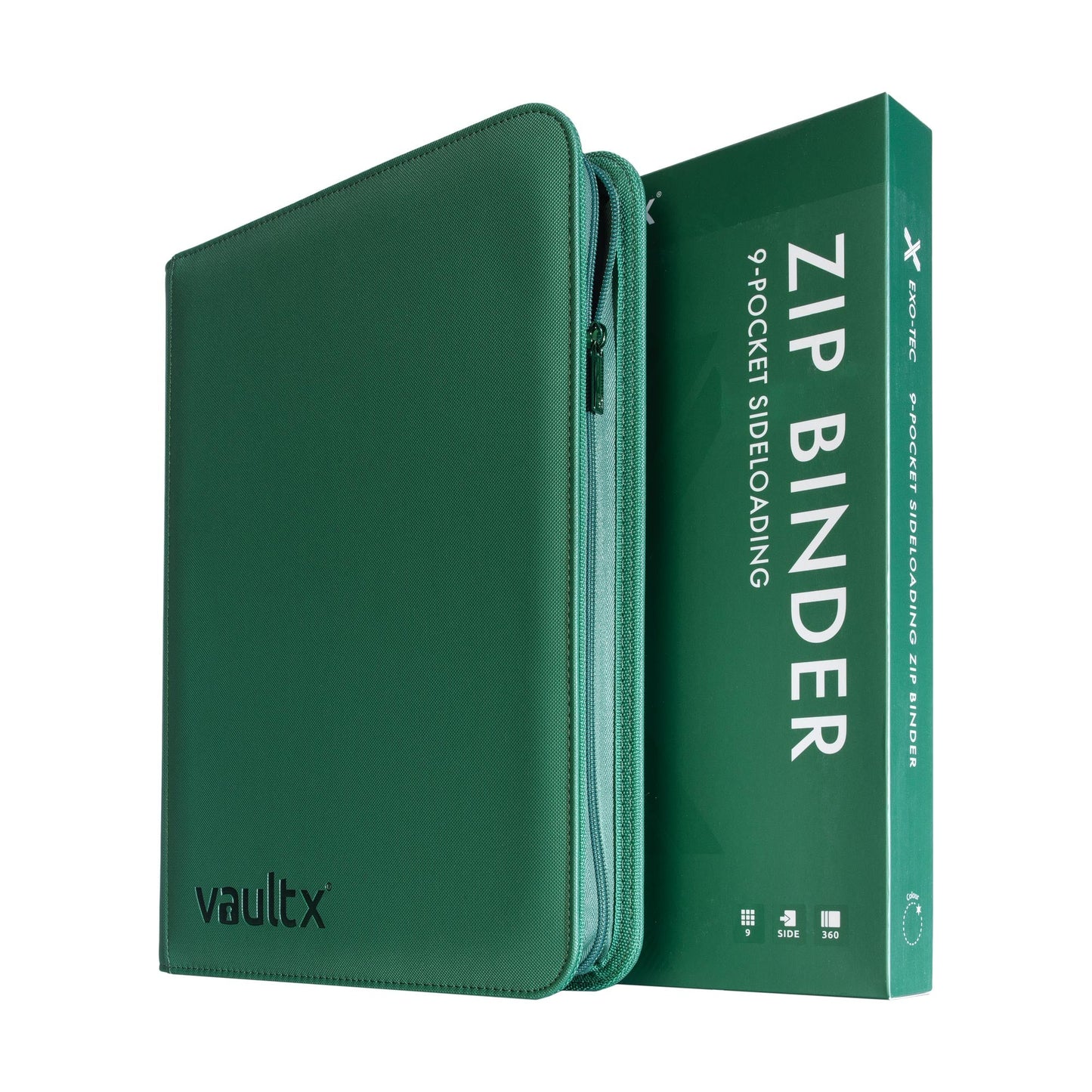 9-Pocket Exo-Tec® Zip Binder Metallic Green